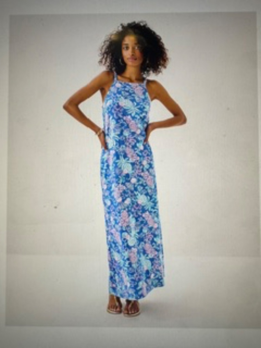 NWT!  $178 Lilly Pulitzer Kyleigh Maxi Dress in Sunwashed Blue Citrus Crush, Med - Picture 2 of 8